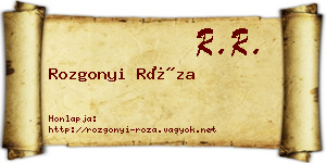 Rozgonyi Róza névjegykártya